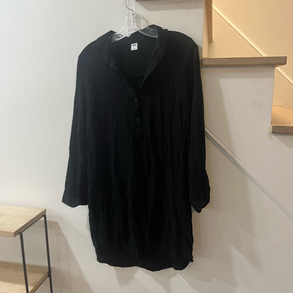 Black Button-Up Tunic/Dress